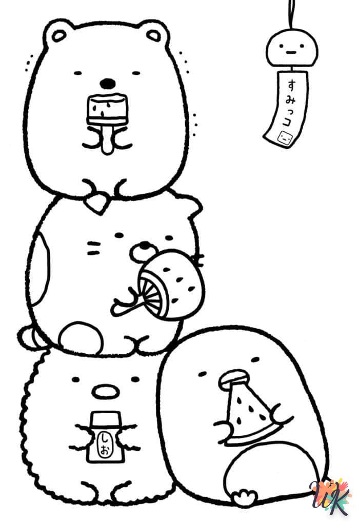 coloriage Sumikko Gurashi  a imprimer pour enfant de 4 ans