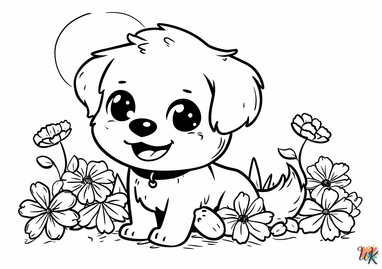 coloriage Chien  pour enfant de 8 ans