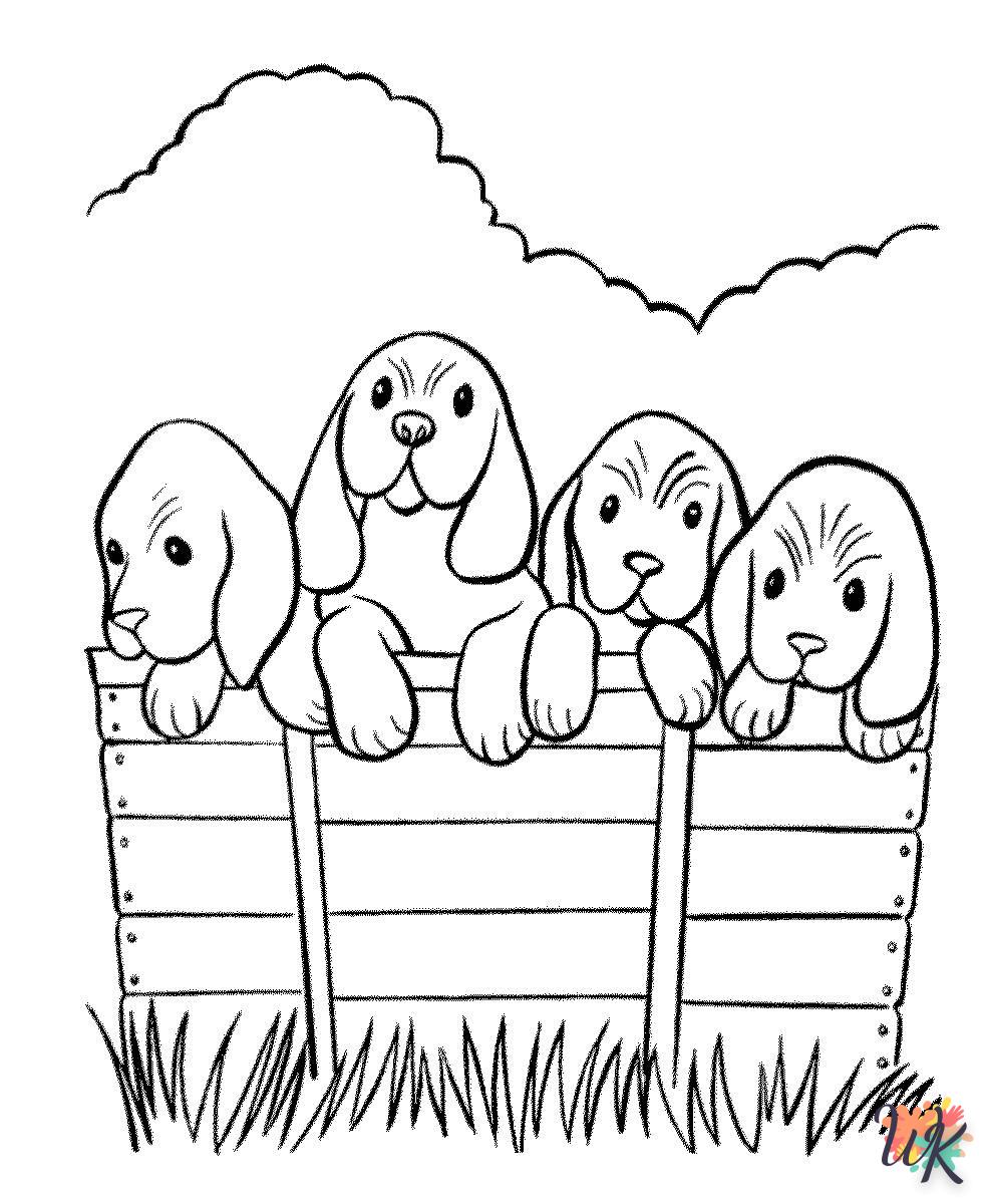 coloriage Chien  à imprimer pour enfant de 6 ans