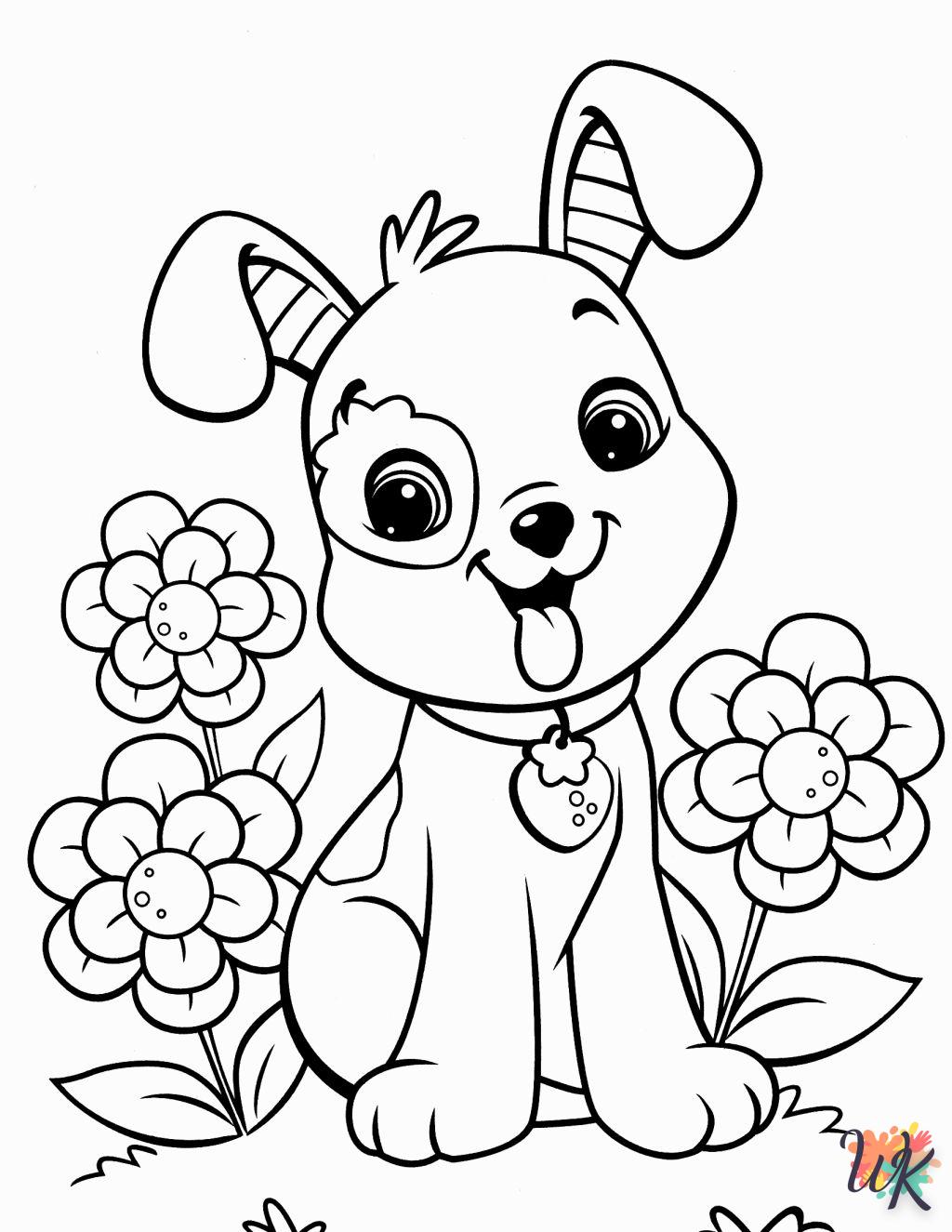 coloriage Chien  à imprimer pour enfant de 7 ans