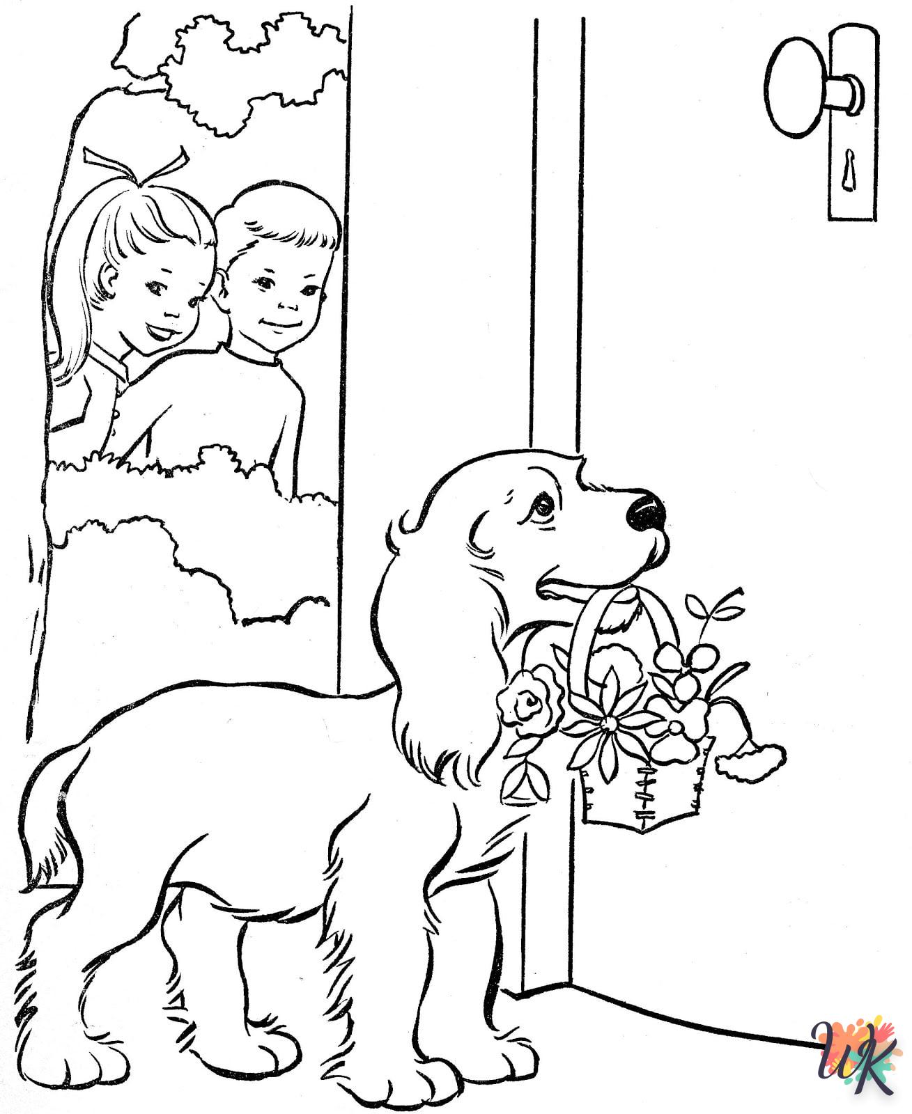 coloriage Chien  et decoupage