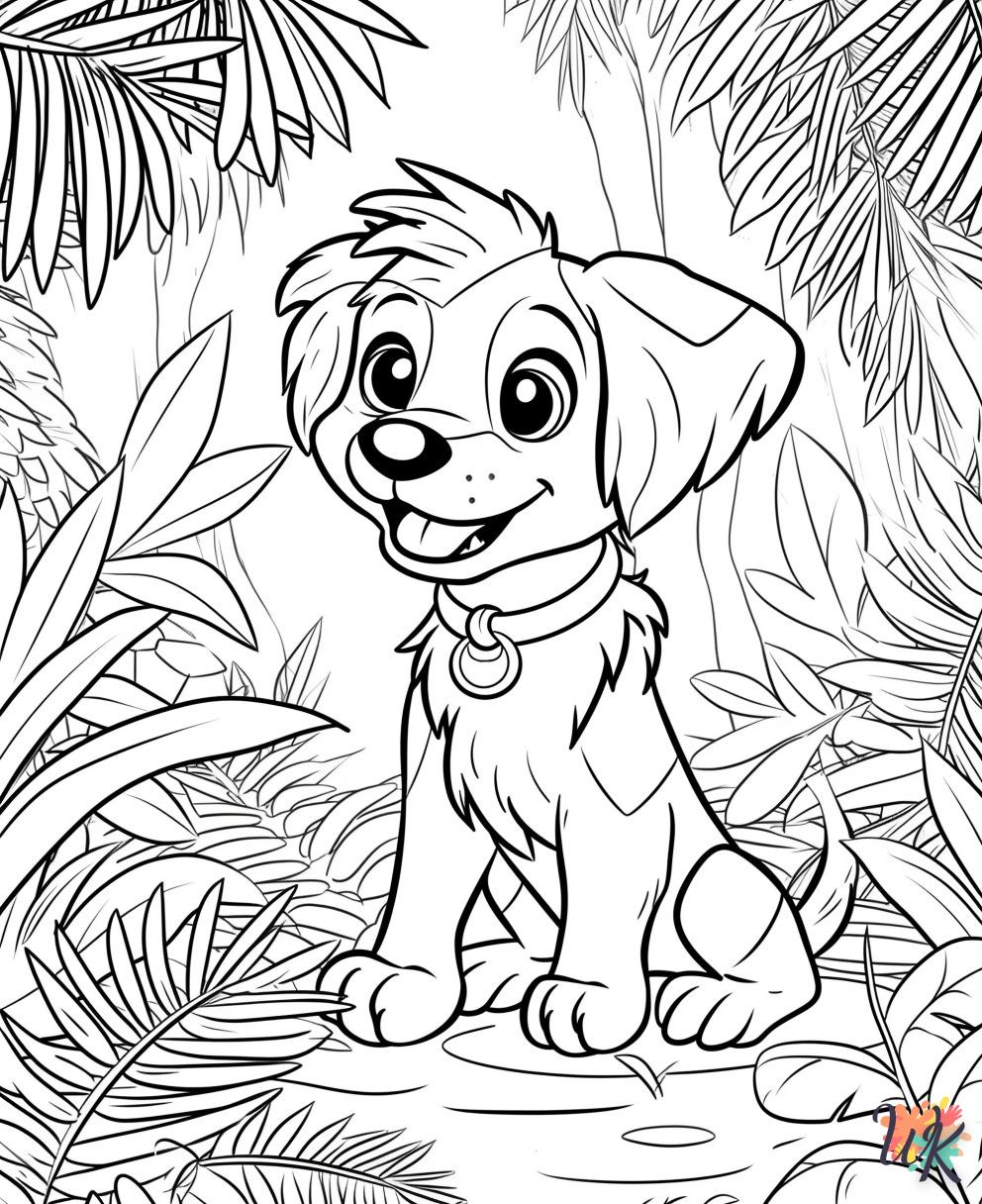 coloriage Chien  de noël gratuit à imprimer en ligne