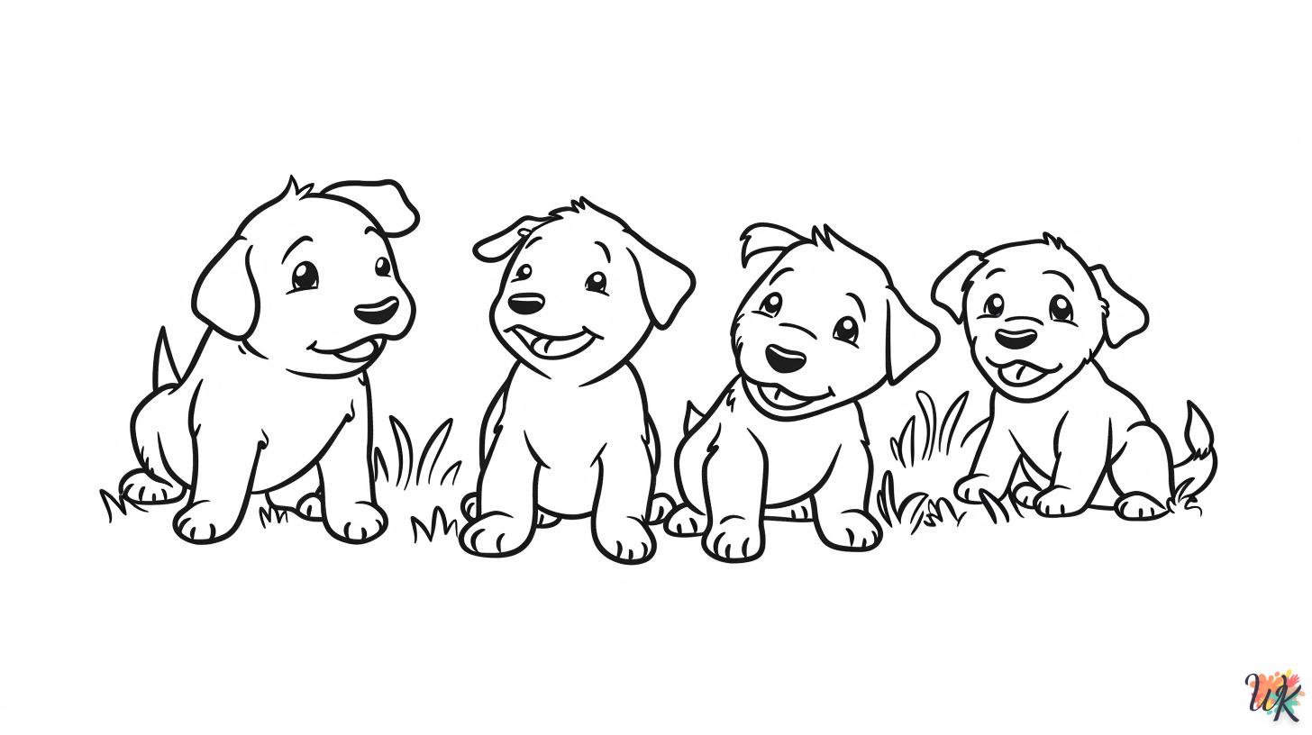 coloriage Chien  educatif pour enfant