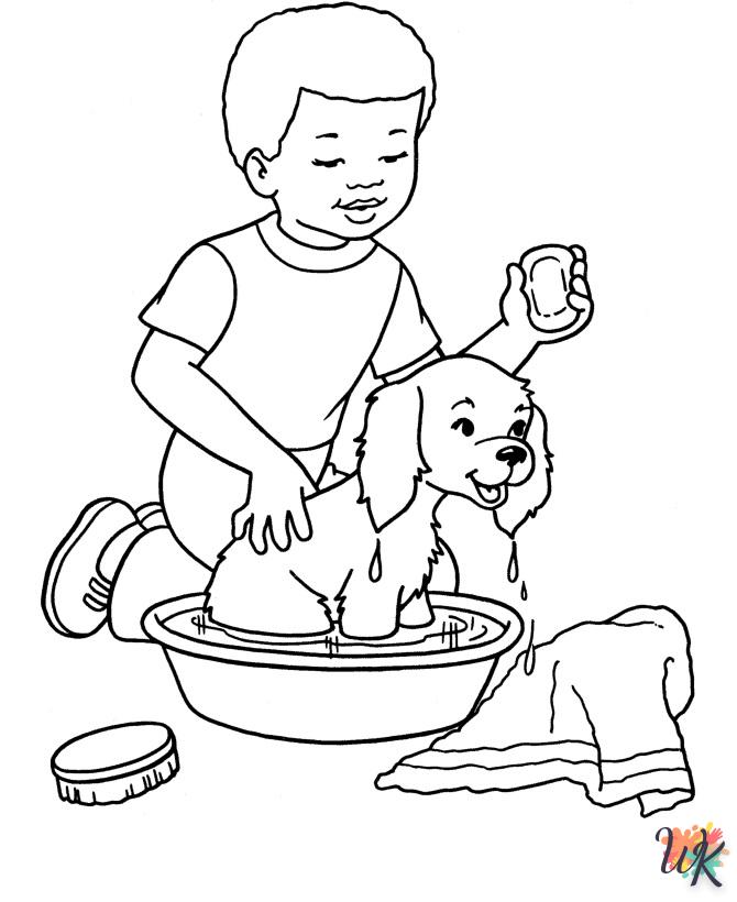 coloriage Chien  educatif pour enfant