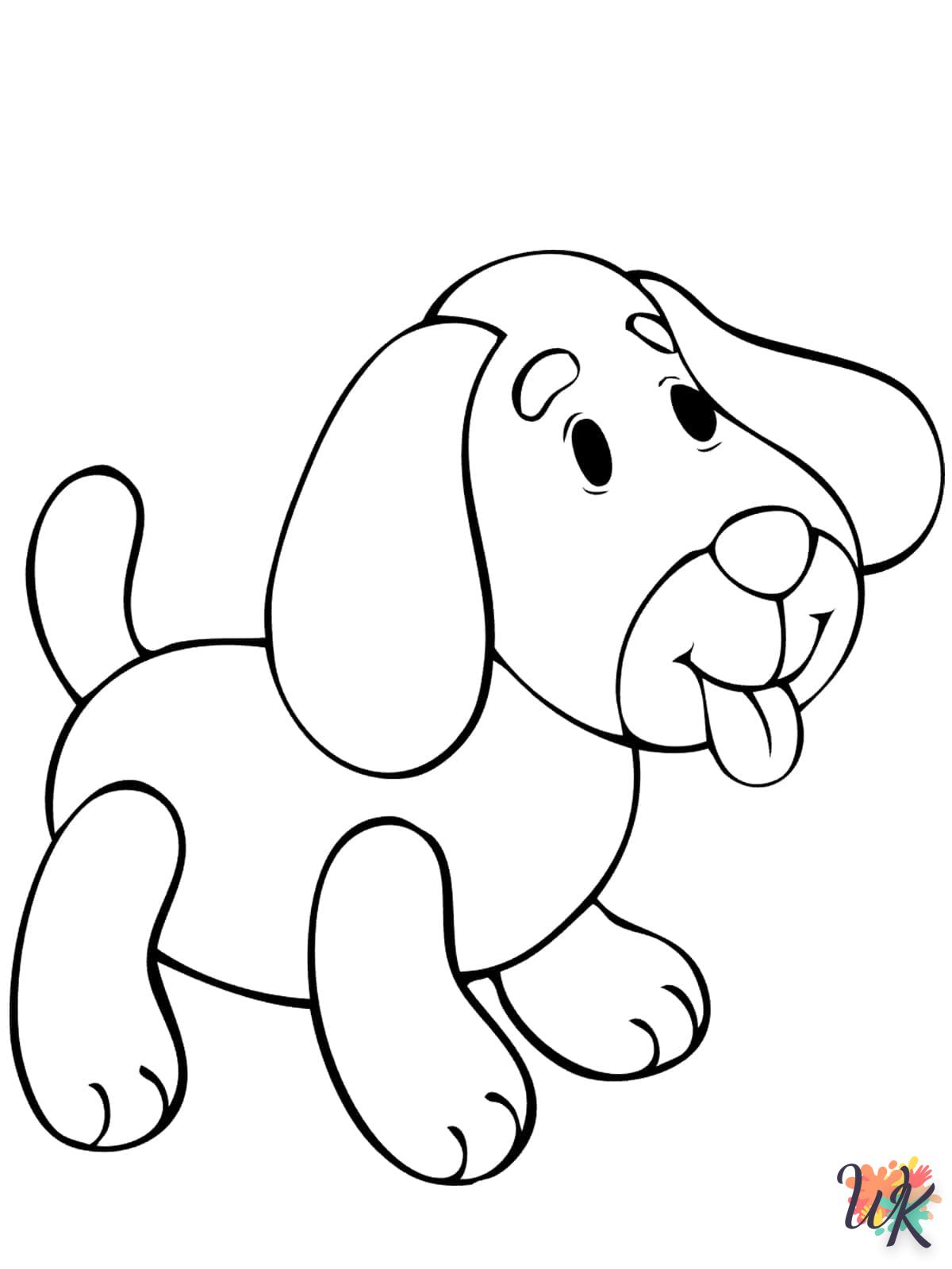 coloriage Chien  et découpage à imprimer