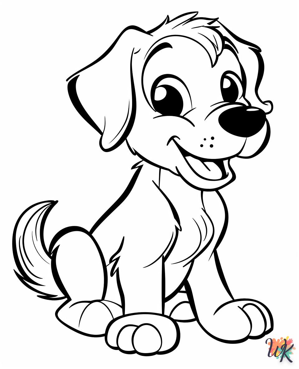 coloriage Chien  à numéro adulte en ligne gratuit