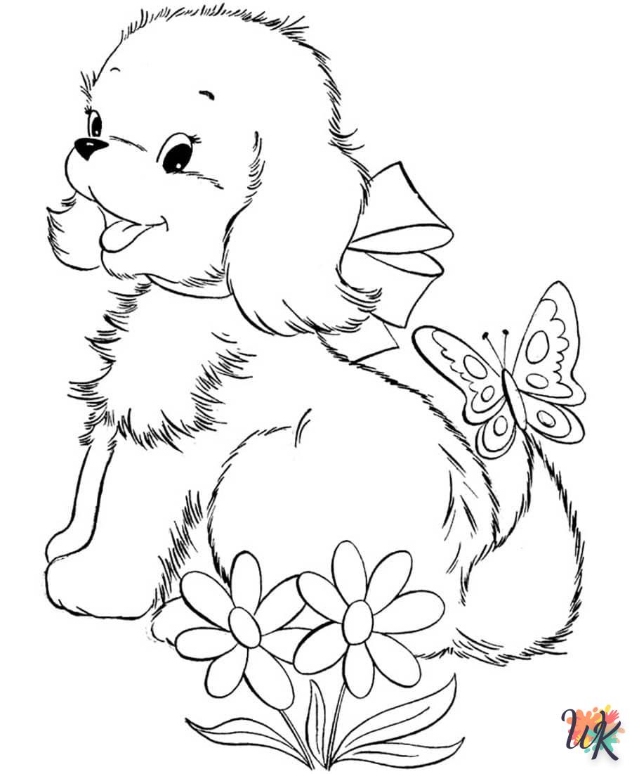 coloriage Chien  à imprimer pour enfant de 9 ans