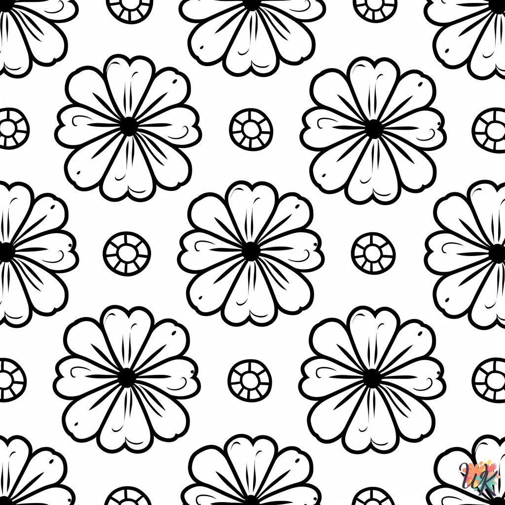 coloriage Fleurs  gratuit pour enfants