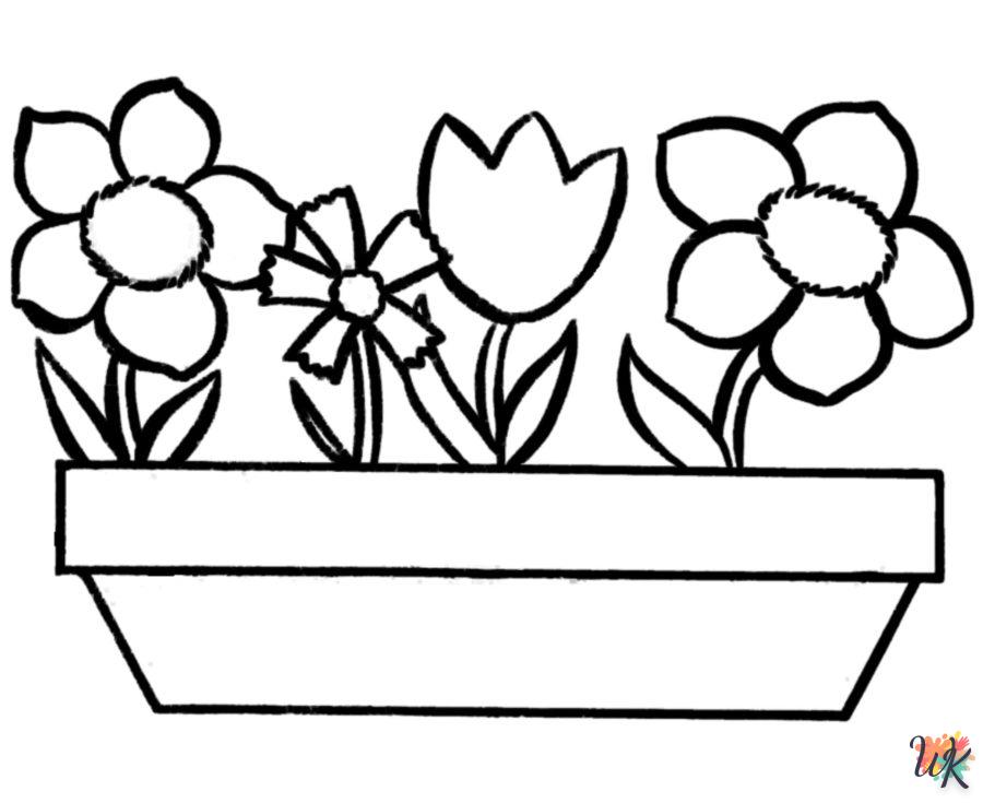 coloriage Fleurs  enfant 3 ans a imprimer