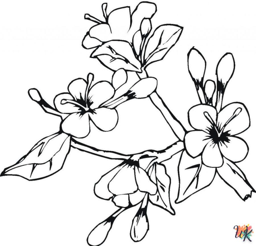 coloriage Fleurs  gratuit pour enfants