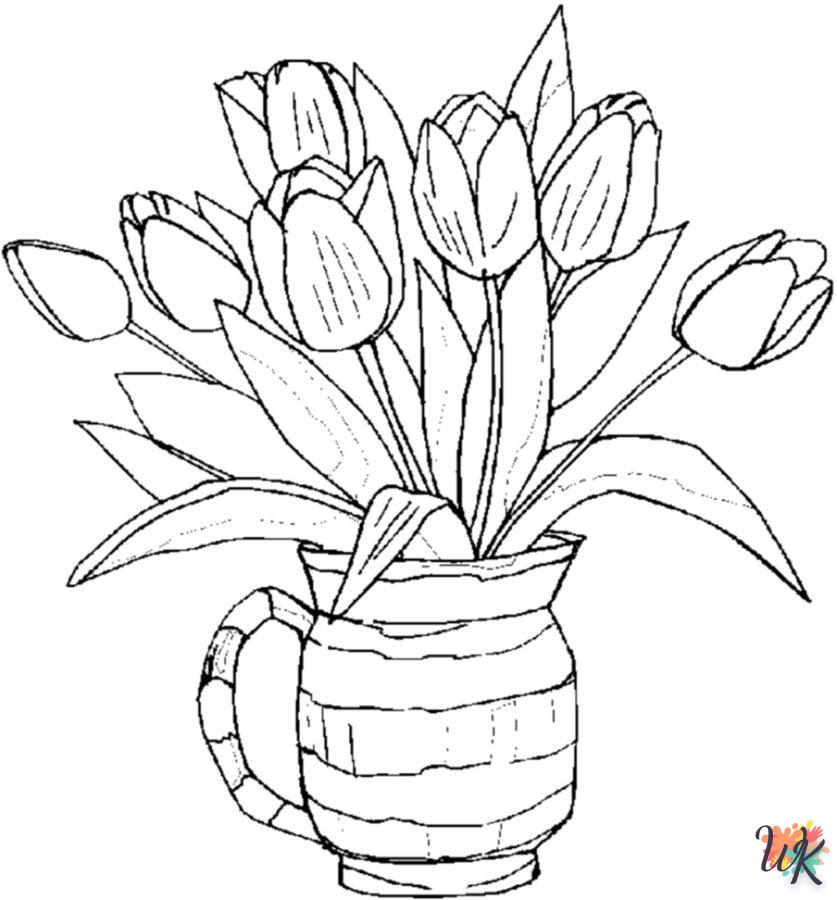 coloriage Fleurs  pour enfants