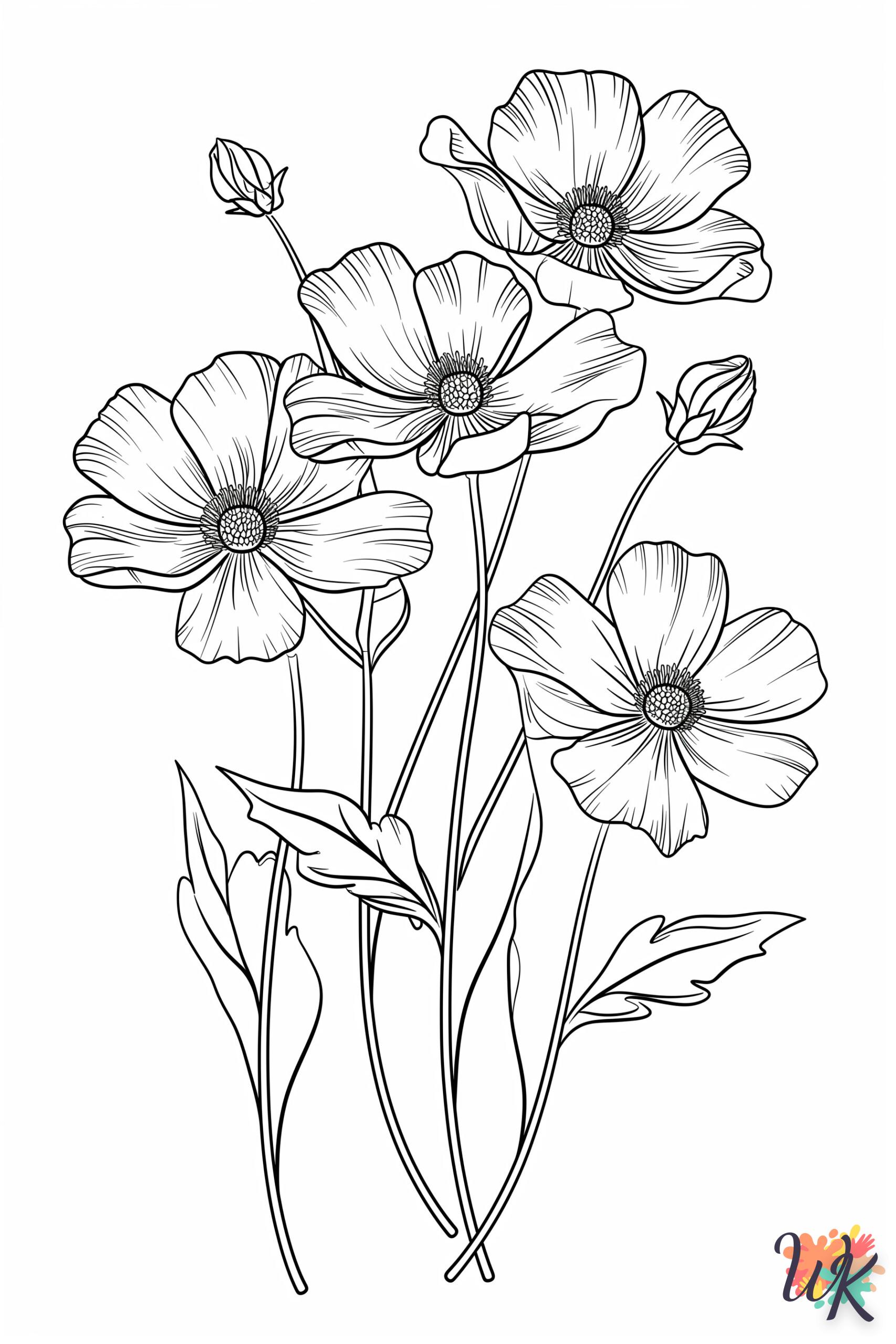 coloriage Fleurs  pour enfant de 2 ans