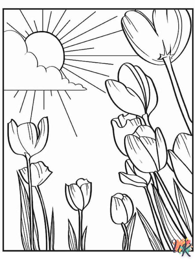 coloriage Fleurs  pour enfant de 6 ans