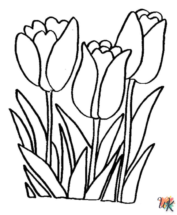 coloriage Fleurs  et decoupage a imprimer gratuit