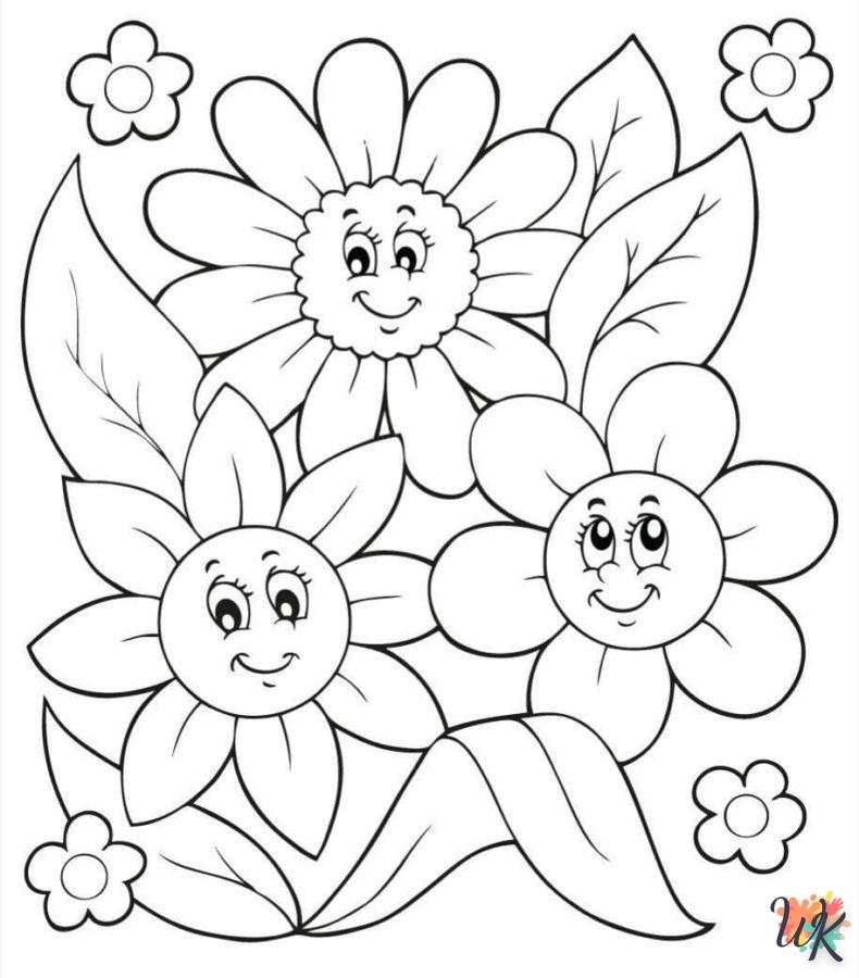 coloriage Fleurs  gratuit à imprimer