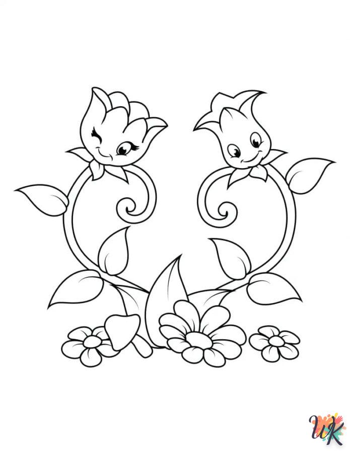 coloriage Fleurs  gratuit pour enfants