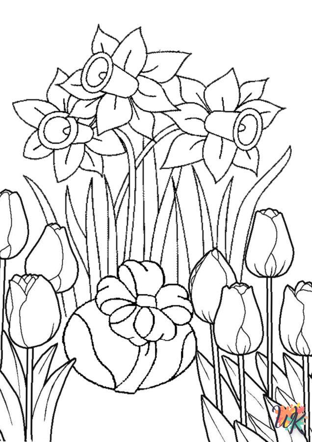 coloriage Fleurs  pour enfant de 4 ans