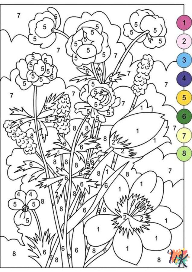 coloriage Fleurs  educatif pour enfant