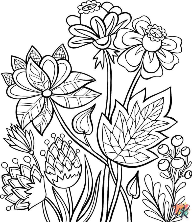 coloriage Fleurs  pour enfant de 2 ans