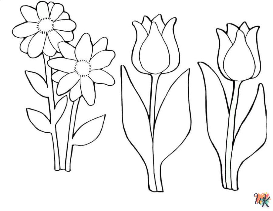 image de coloriage Fleurs  pour enfant