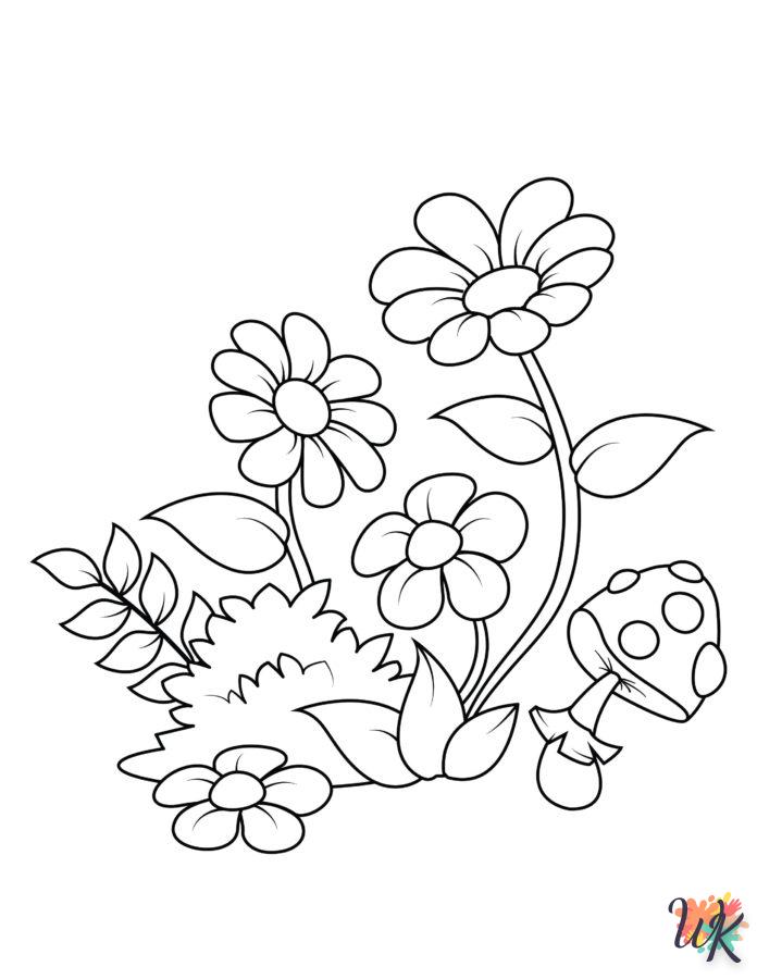 coloriage Fleurs  d'enfant a imprimer