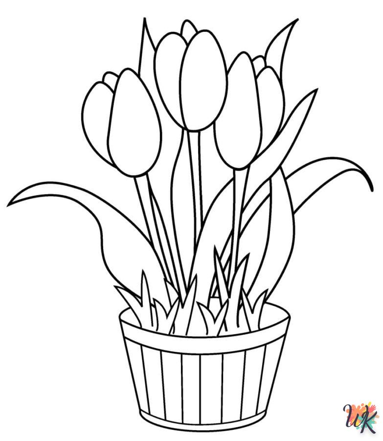 coloriage Fleurs  à imprimer pour enfant de 4 ans