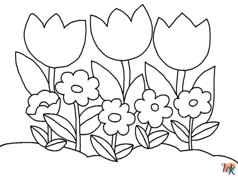 coloriage Fleurs  pour enfant de 2 ans