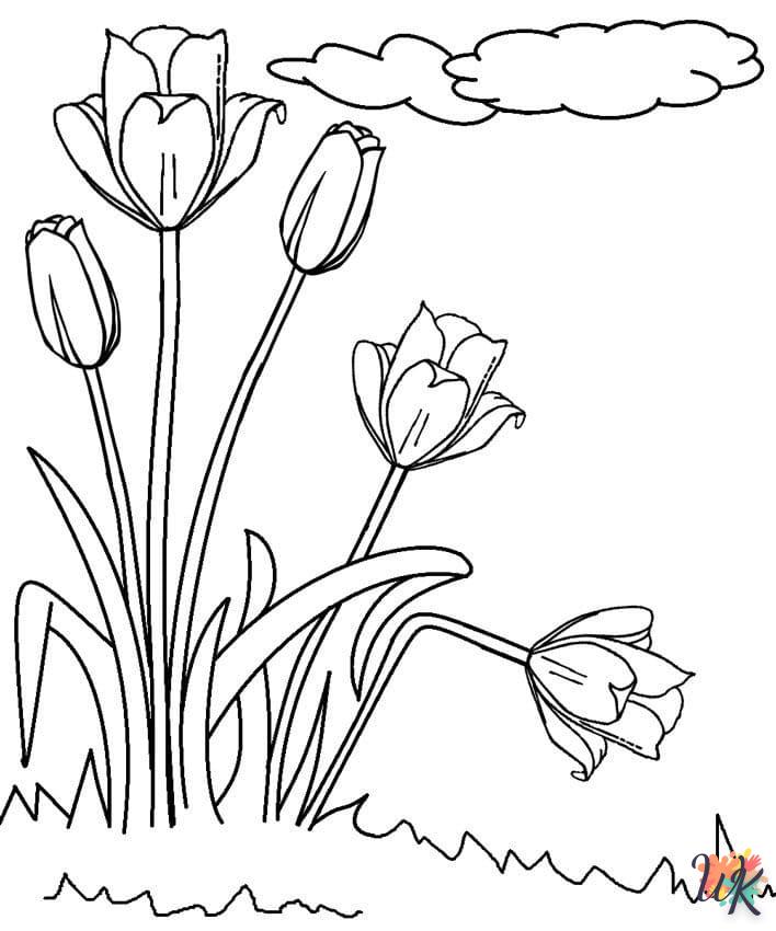 coloriage Fleurs  de noël gratuit à imprimer en ligne