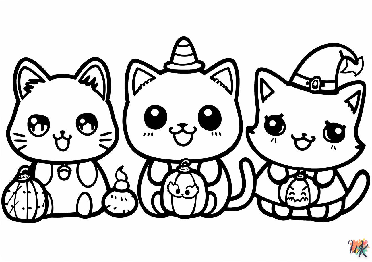 coloriage Kawaii  automne en ligne gratuit à imprimer