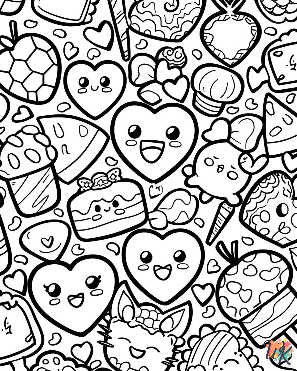 coloriage Kawaii  et decoupage