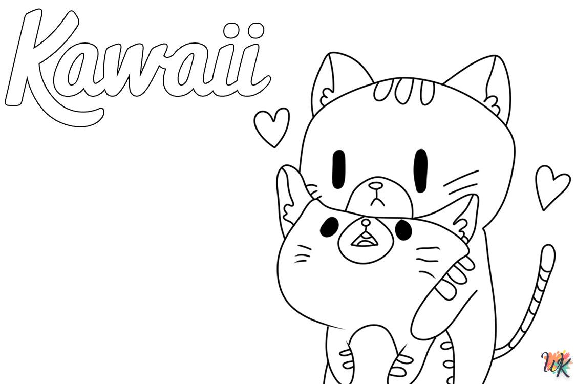 a imprimer coloriage Kawaii  gratuit