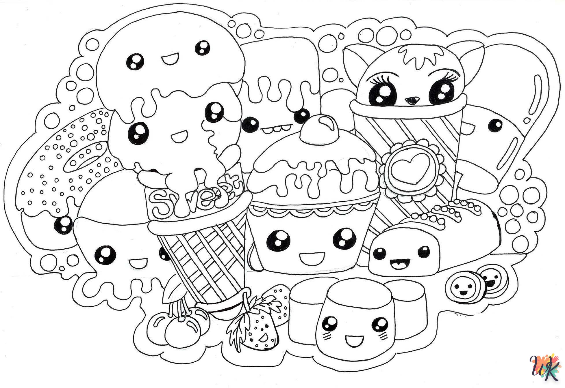 coloriage Kawaii  enfant à imprimer