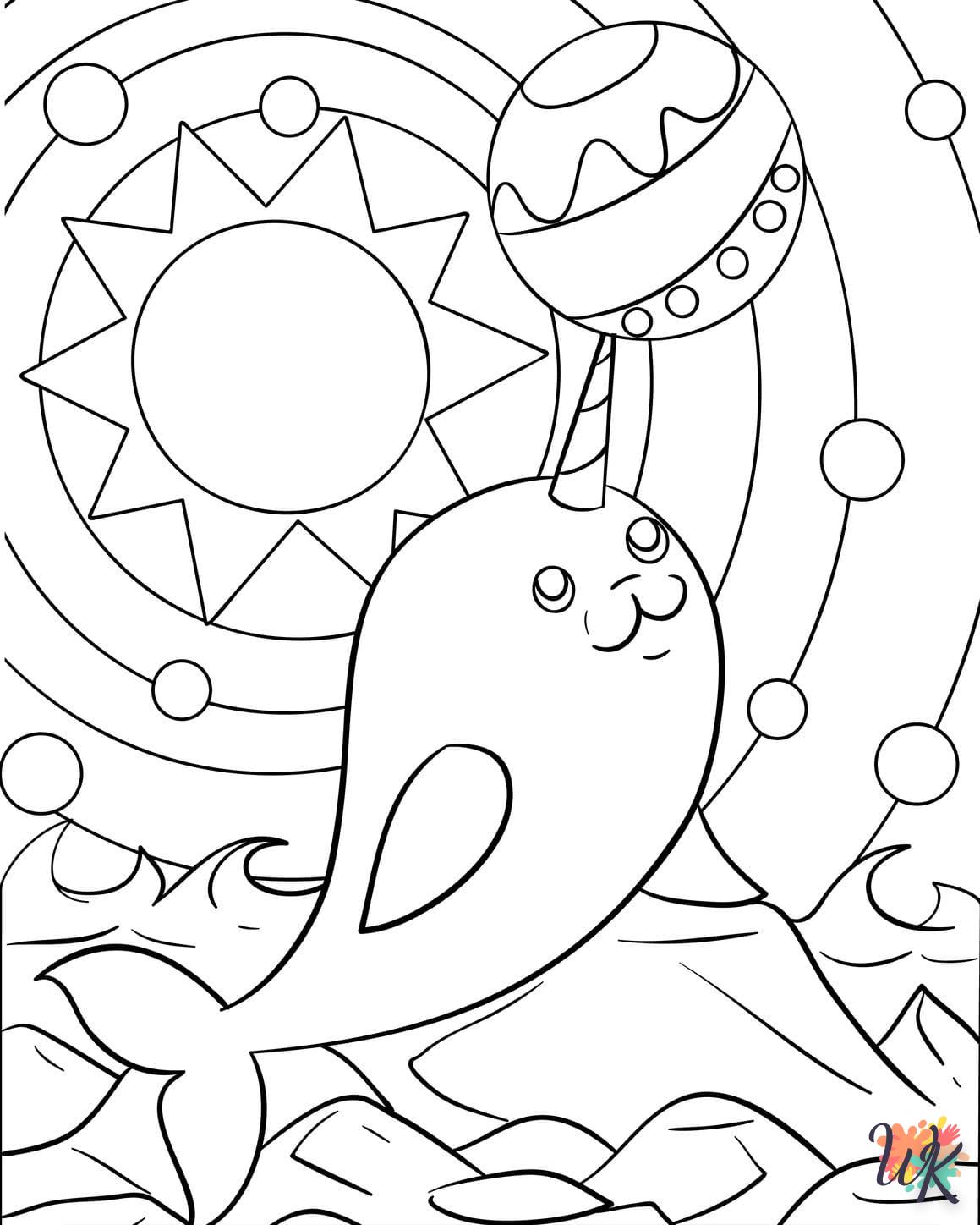 coloriage Narval  d'enfant a imprimer