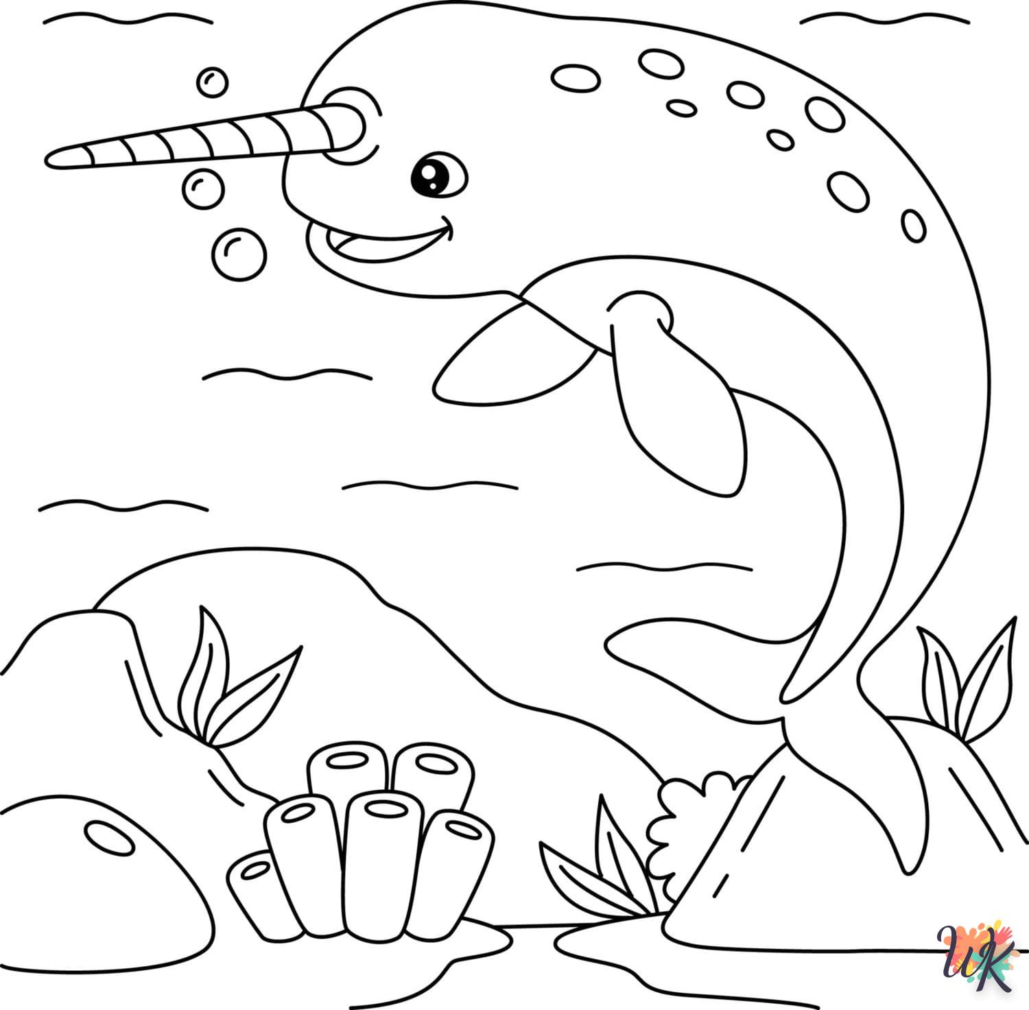 image de coloriage Narval  pour enfant