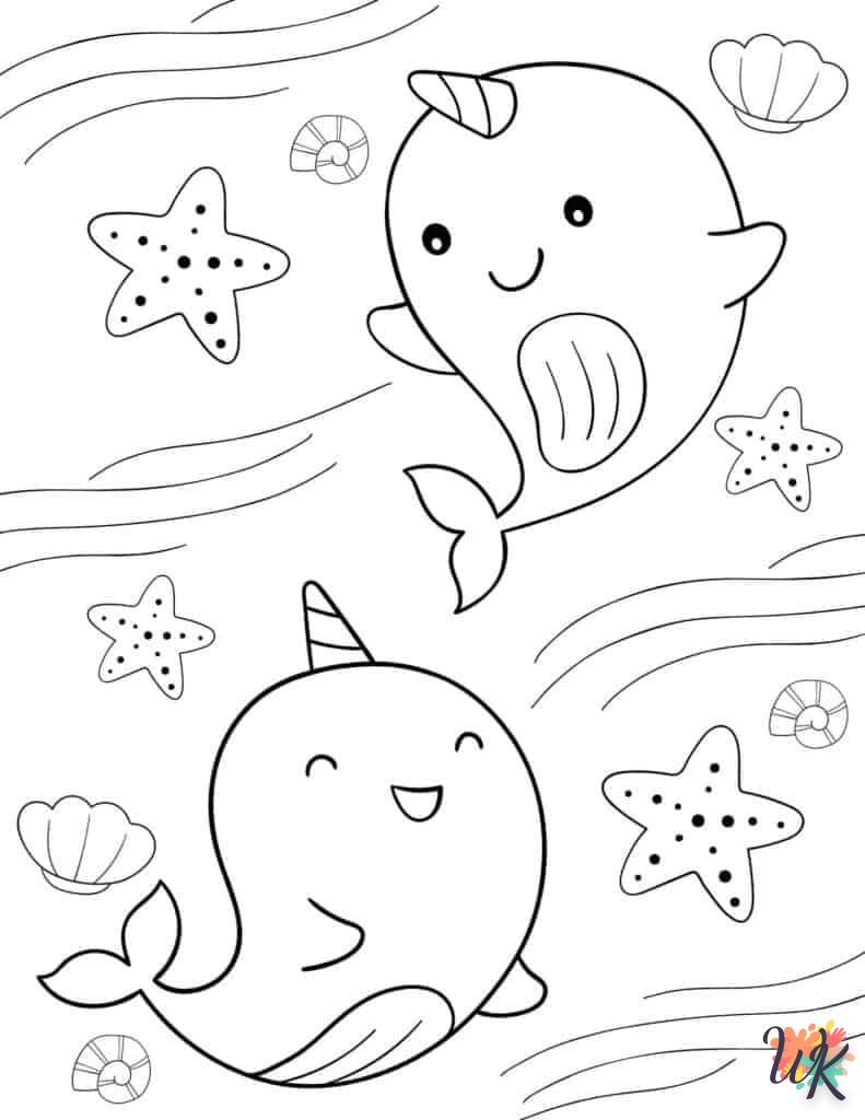 coloriage Narval  en ligne pour enfant