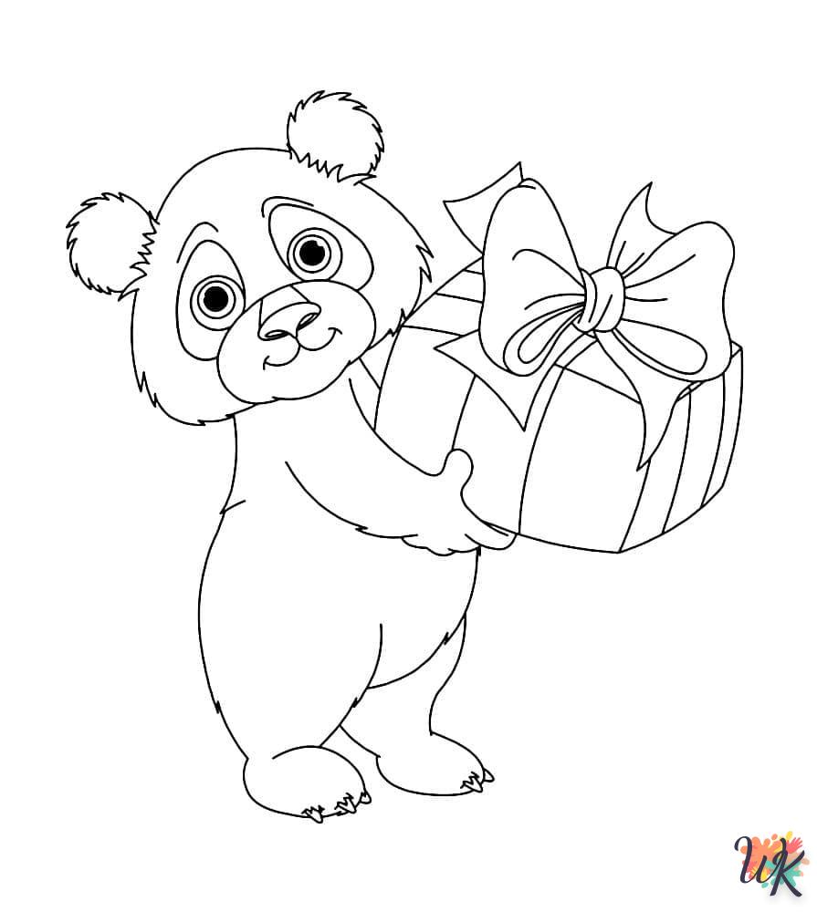 coloriage Panda  automne en ligne gratuit à imprimer