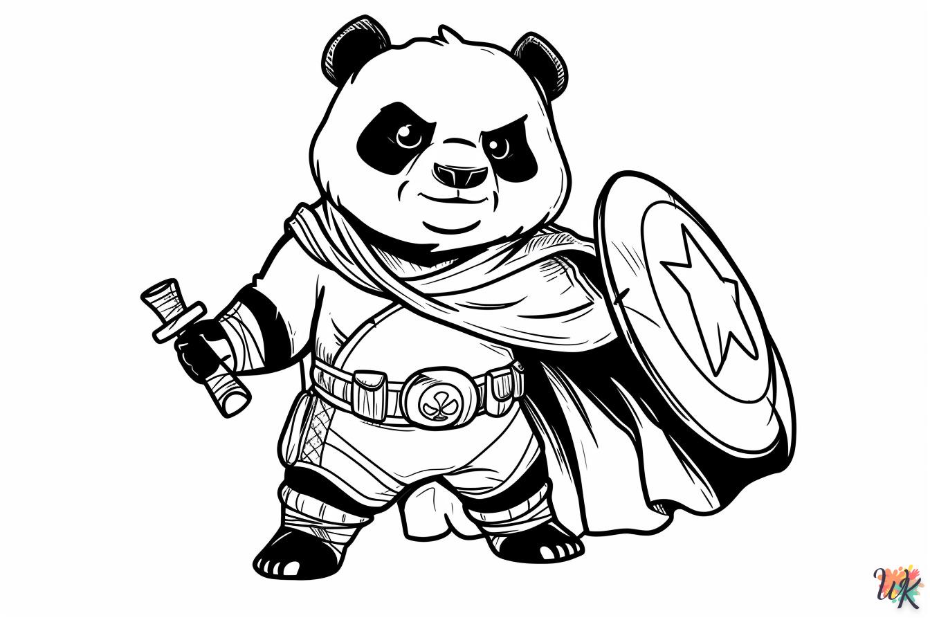 coloriage Panda  et decoupage a imprimer gratuit