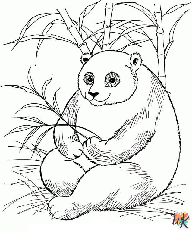 coloriage Panda  dinosaures en ligne gratuit à imprimer