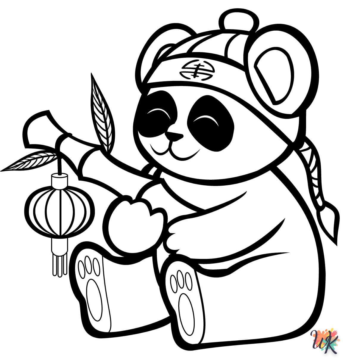 coloriage Panda  et decoupage a imprimer gratuit