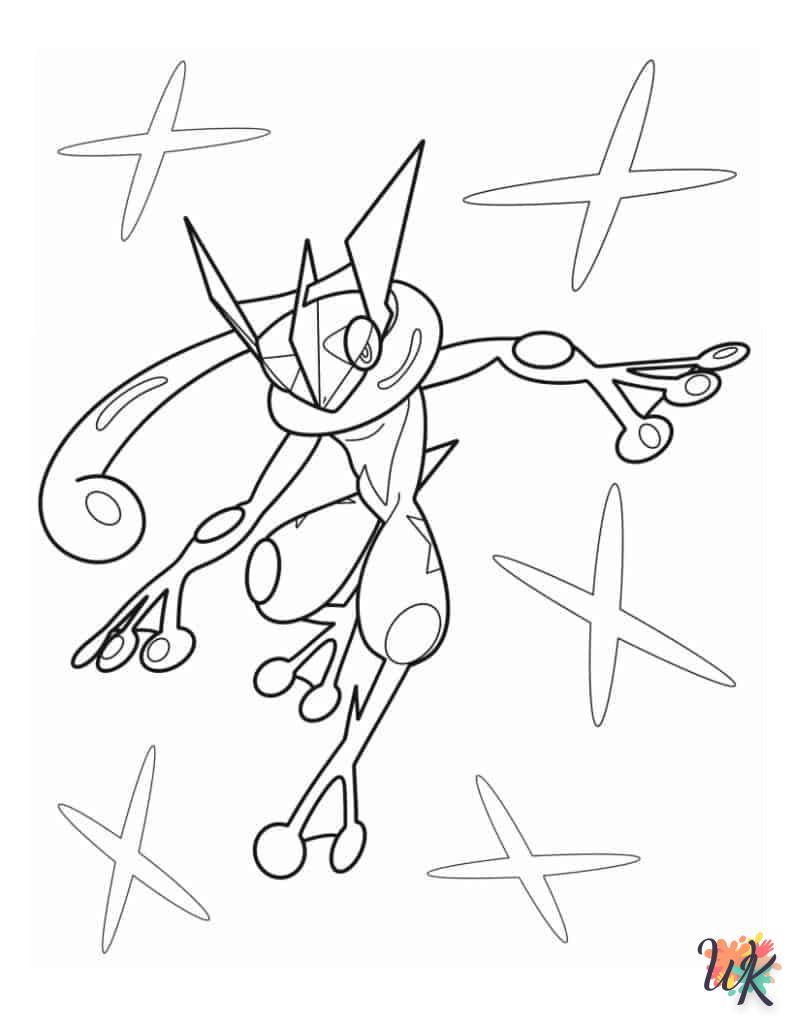 coloriage Pokémon Greninja  à imprimer a4