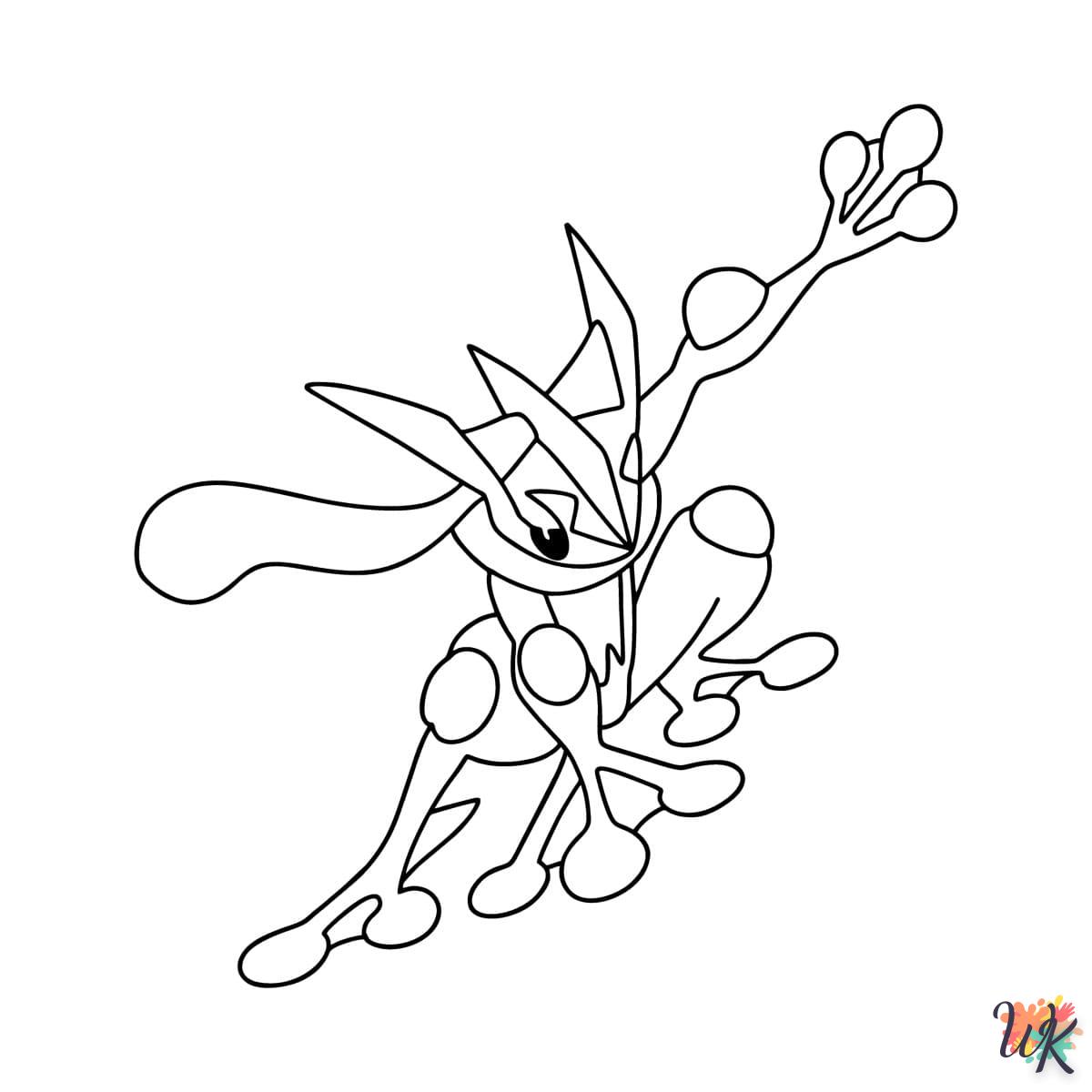 coloriage Pokémon Greninja  de noël gratuit à imprimer en ligne