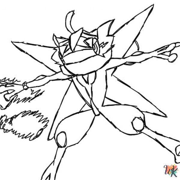 coloriage Pokémon Greninja  de noël gratuit à imprimer en ligne