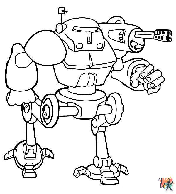 coloriage Robot  et decoupage a imprimer gratuit