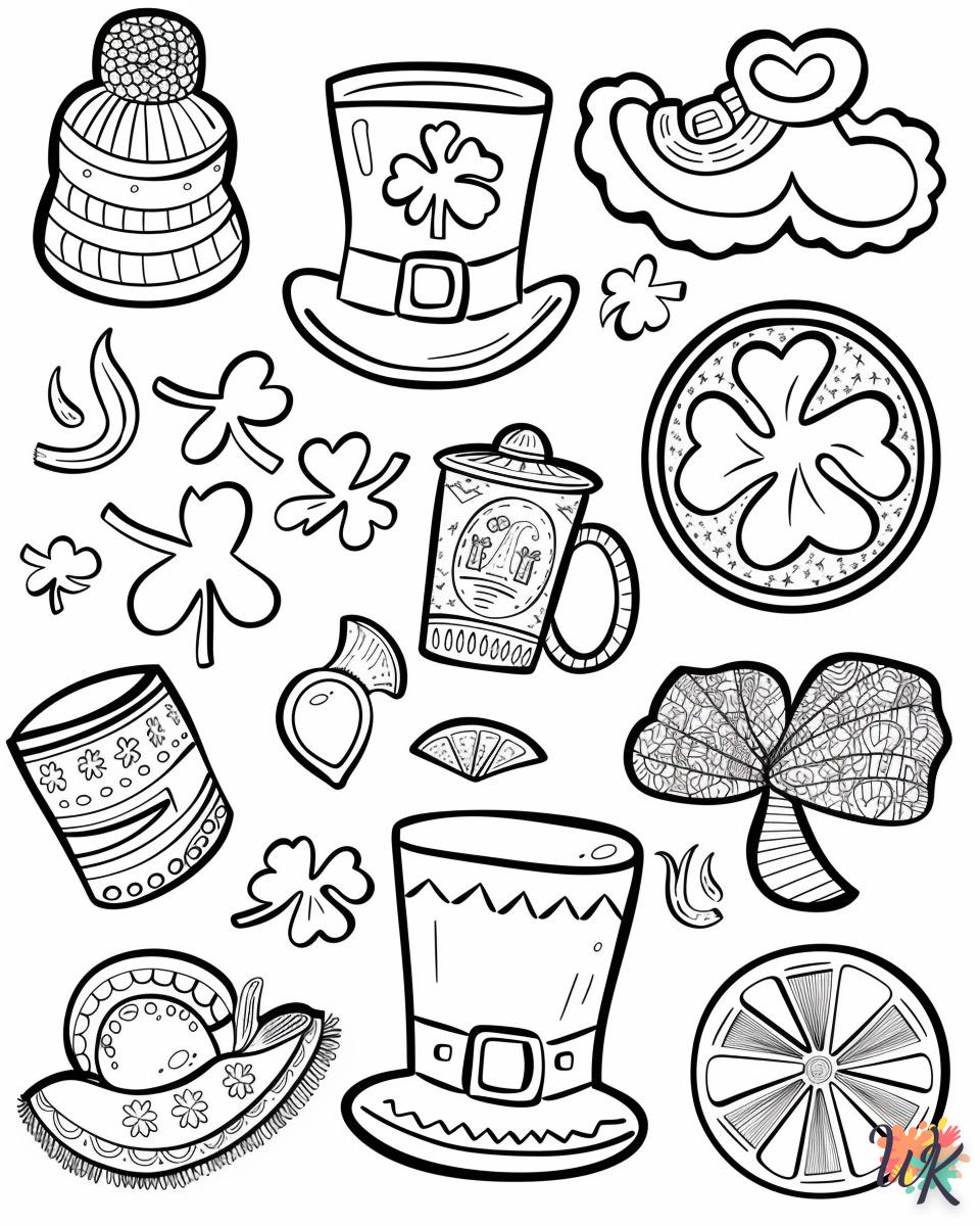 coloriage Saint Patrick  de noël gratuit à imprimer en ligne