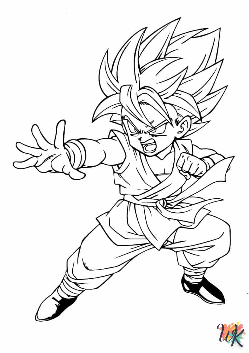 coloriage Sangoku  7 ans en ligne gratuit à imprimer