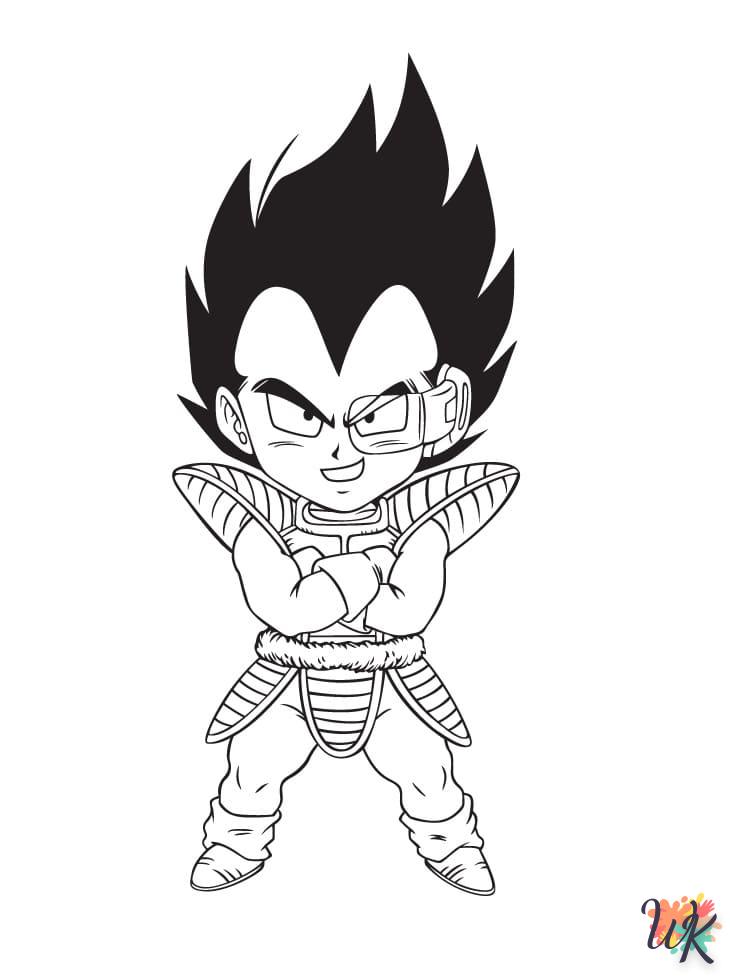 coloriage Vegeta  de noël gratuit à imprimer en ligne