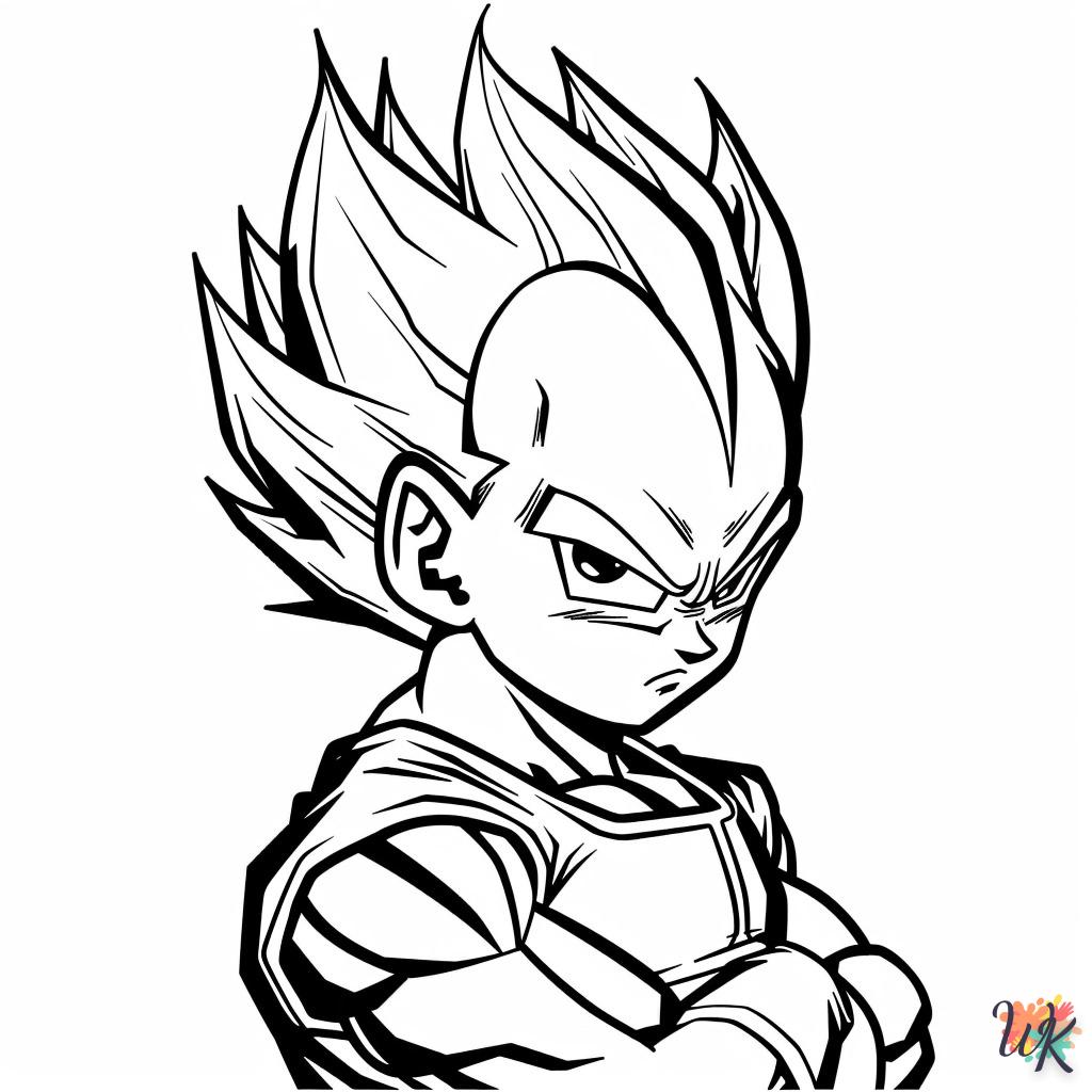 coloriage Vegeta  et decoupage