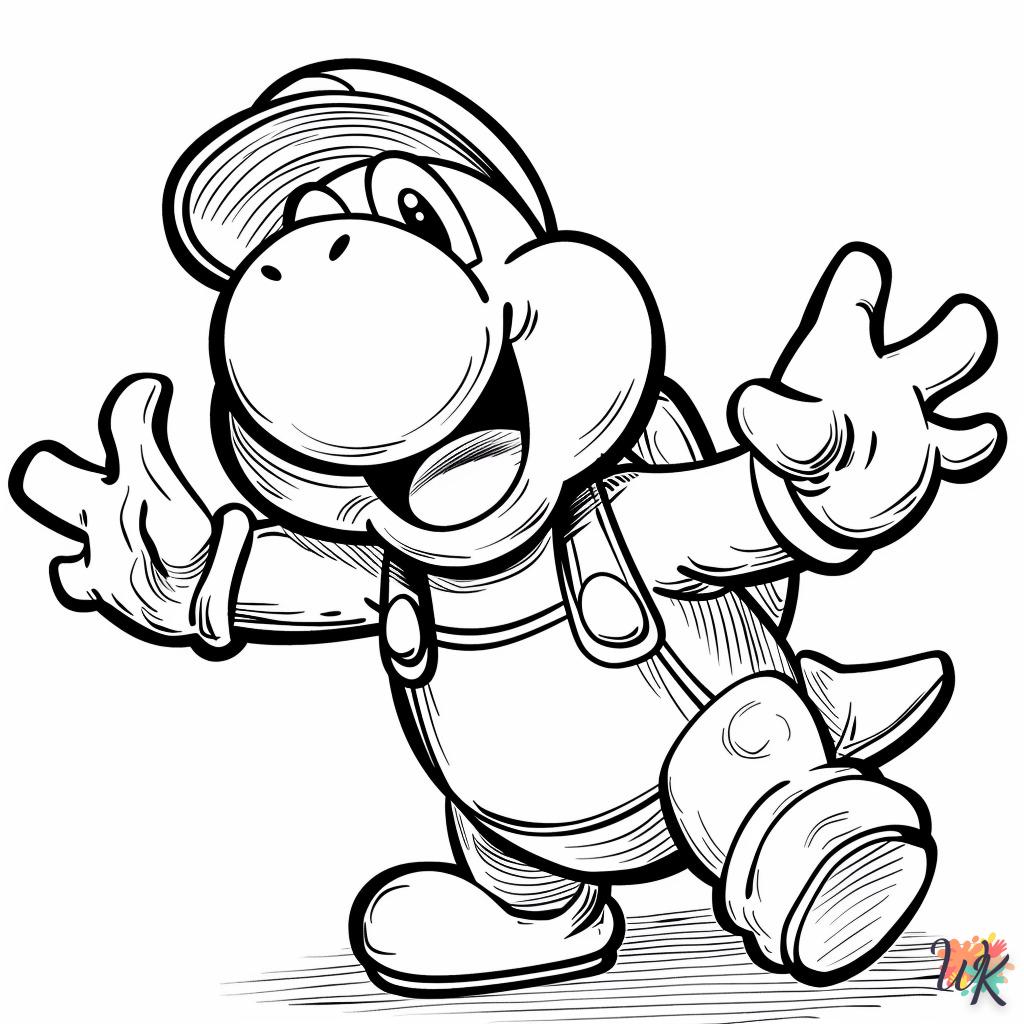 coloriage Yoshi  a imprimer enfant 5 ans