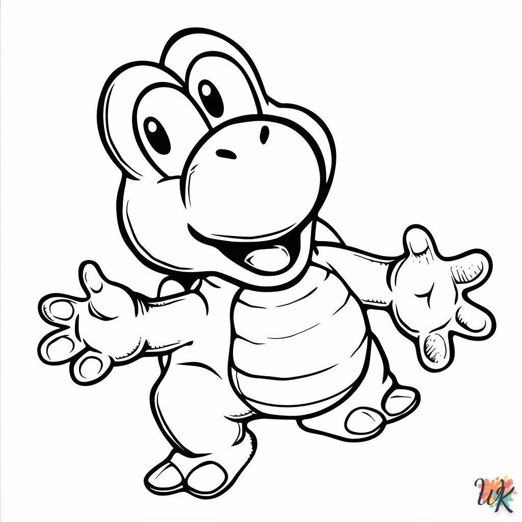 coloriage Yoshi  et découpage à imprimer