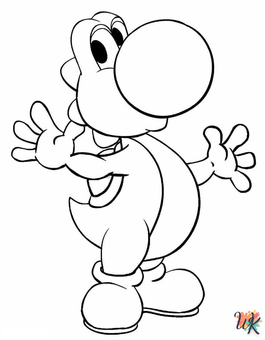 coloriage Yoshi  enfant à imprimer pdf